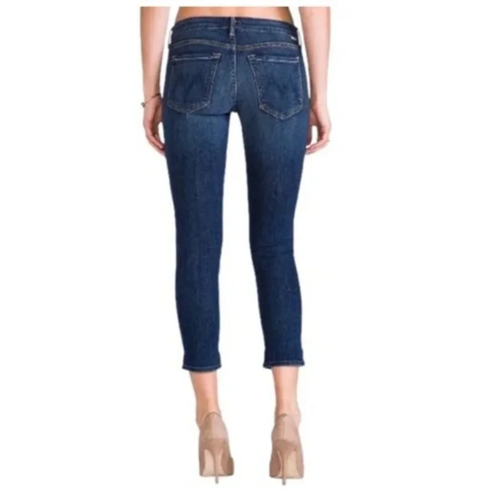MOTHER Denim Looker Crop Skinny Jeans in FLOWERS FROM THE STORM 24 - Picture 7 of 9